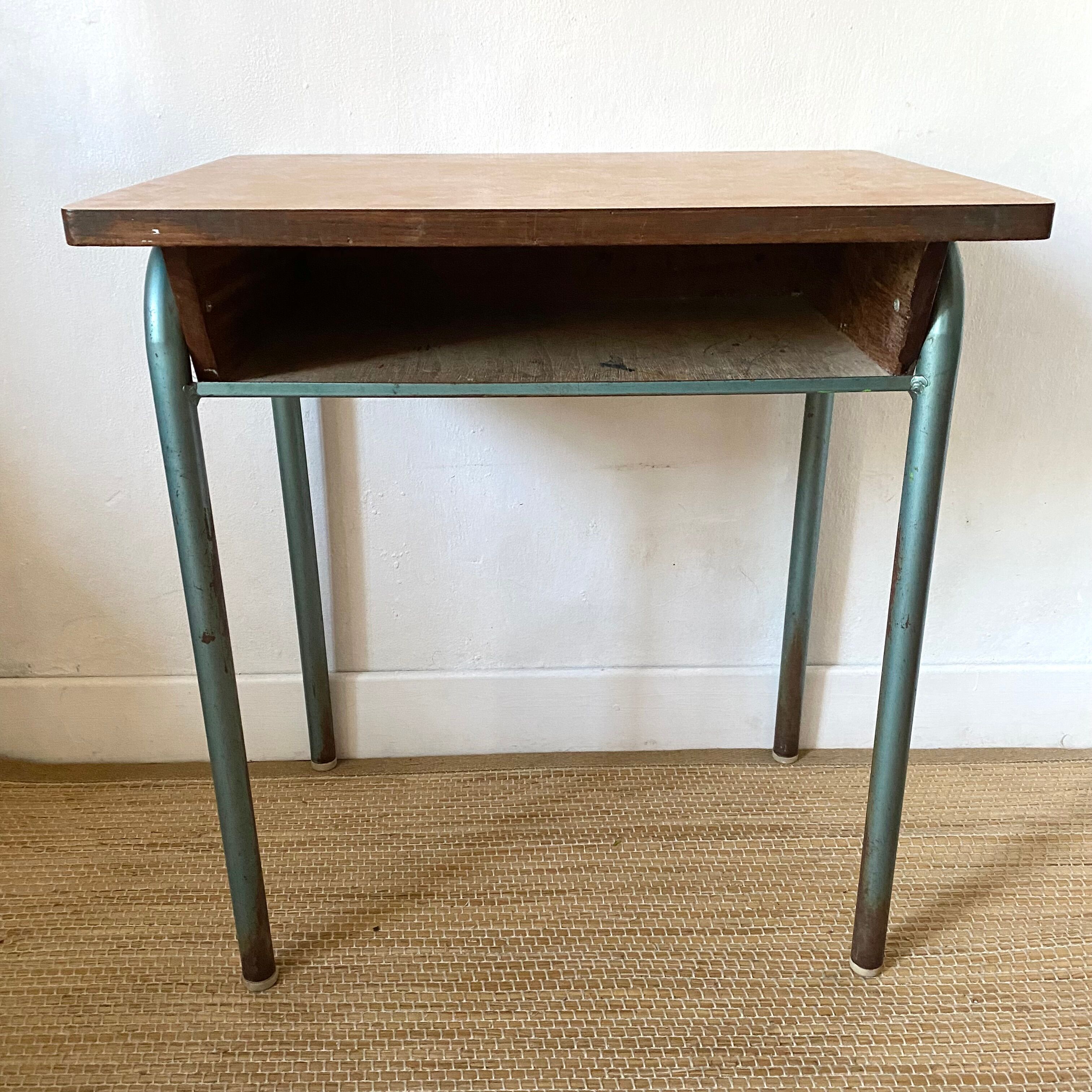 Bureau d'écolier vintage métal et bois