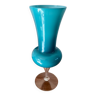 Grand vase en opaline bleu géant années 50-70