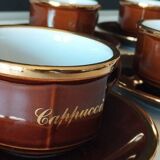 6 Rosler porcelain cups and saucers Parisian bistro type coffee cappuccino
