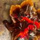Vintage leaf-shaped earthenware centerpiece/trinket tray