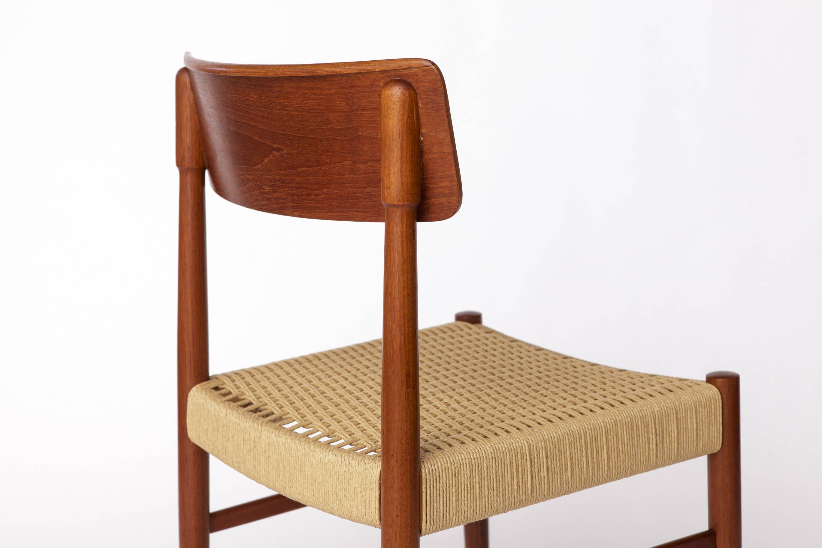 1960s Danish Dining Chair – Teak Wood Frame with Danish Cord Seat – Vintage