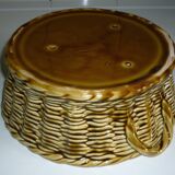 Sarreguemine ceramic cake dish imitating braided basket