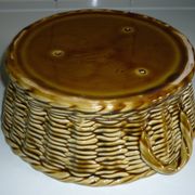 Sarreguemine ceramic cake dish imitating braided basket