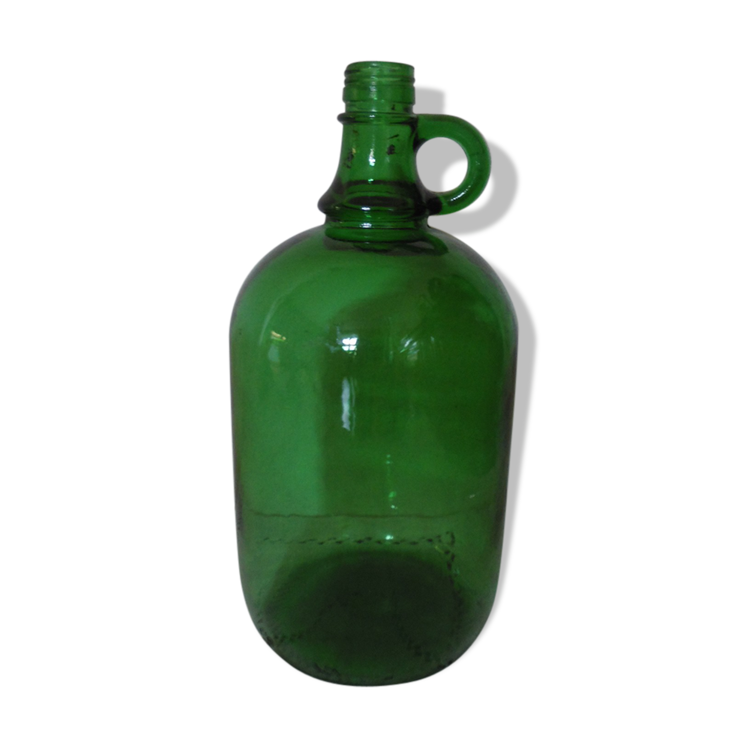 Cylinder glass handle a transparent color dark green
