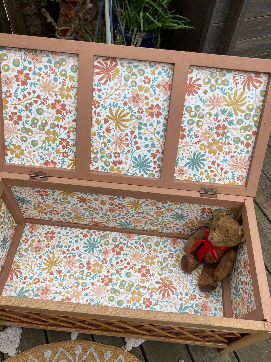 Beautifully restyled compact ethnic bohemian chest of drawers.