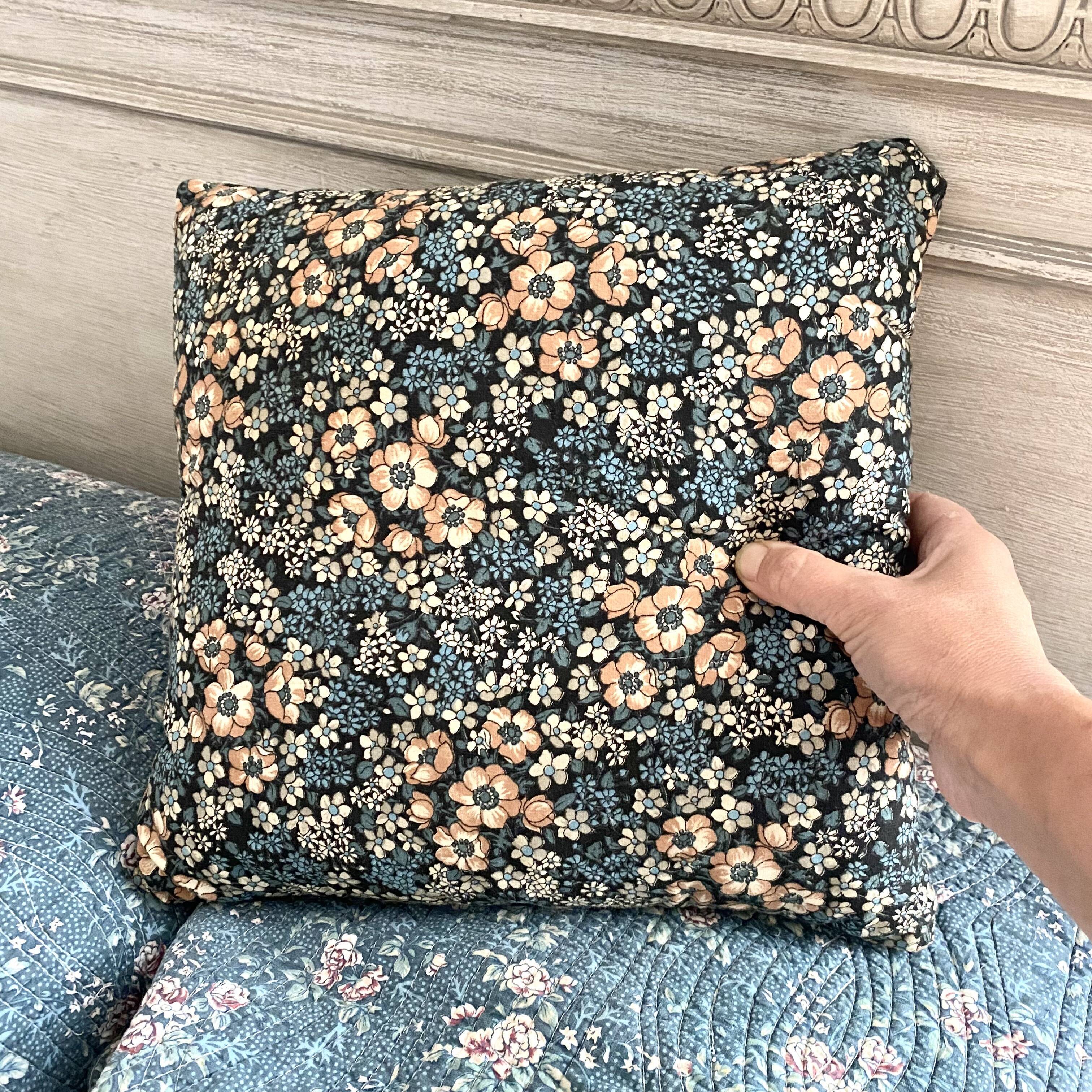 2 vintage floral cushions