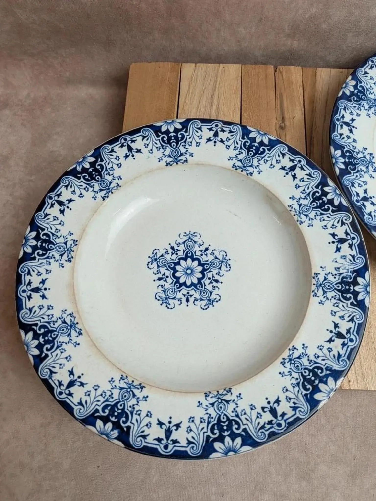Set of 2 deep plates in ironstone Jules Vieillard Bordeaux – Rouen