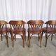 Vintage Bentwood Dining Chairs - Thonet Style - Red Faux Leather - Set of 4
