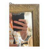 Small Rectangular Golden Mirror Classic Baroque Style - To Hang on the Wall