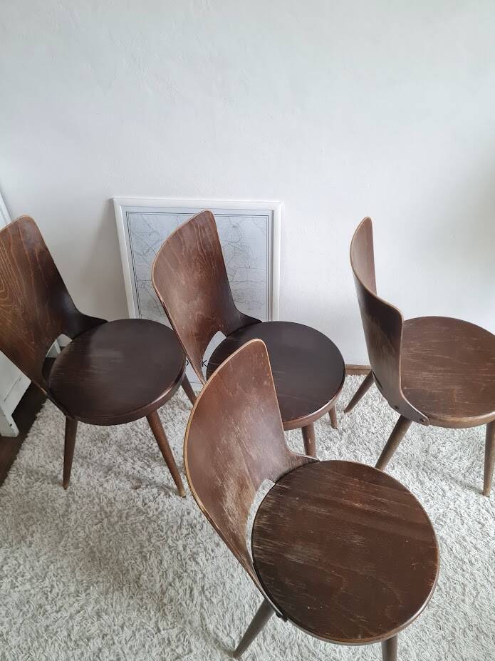 Set of 4 Scandinavian chairs from the 1960s.
