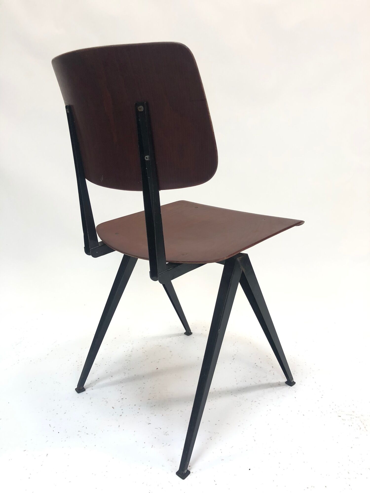 Lot of 4 vintage school chairs Galvanitas S16 Netherlands