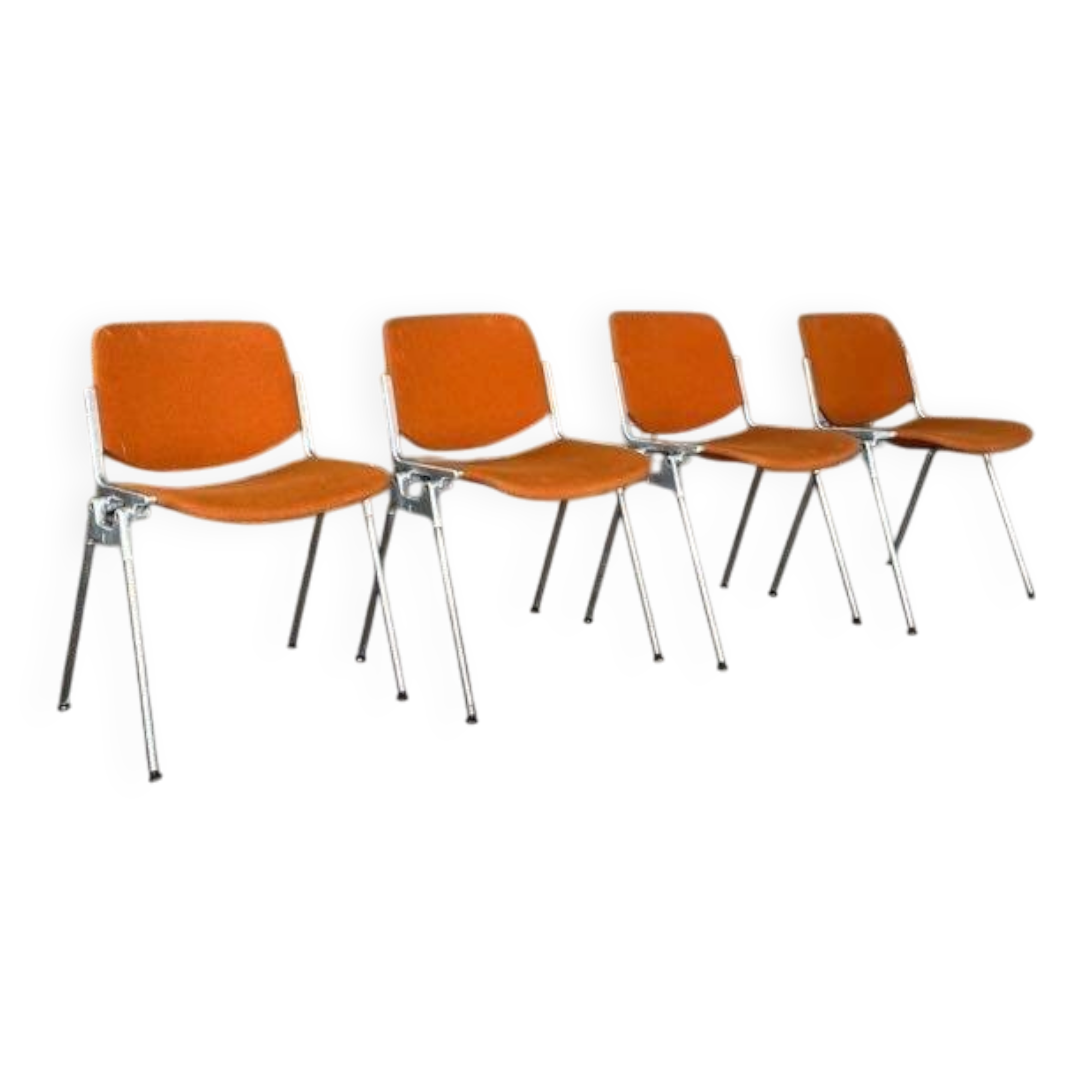 DSC 106 chair in orange by Giancarlo Piretti for Castelli, 1970s.