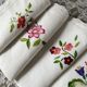 7 antique and embroidered napkins