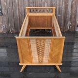 Rattan and wood children's bed