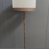 Bamboo look floorlamp large white shade