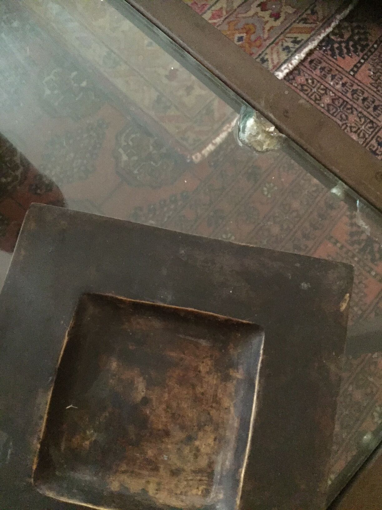 Metal and glass coffee table