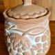 Small terracotta pot with Fruit motif