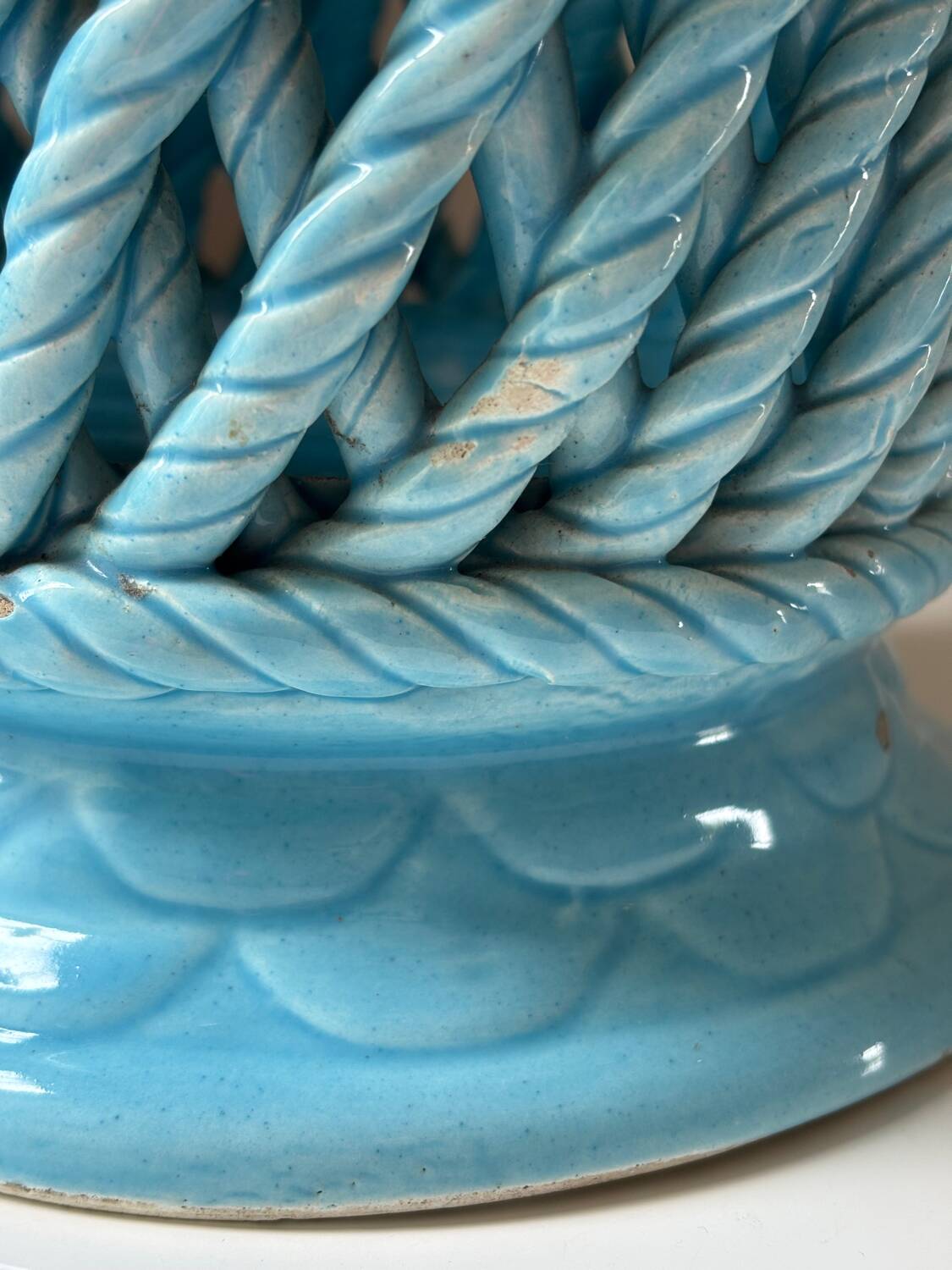 Woven ceramic vase