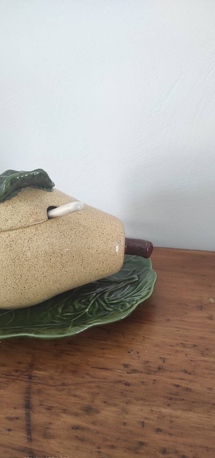 Vintage barbotine pear compotier