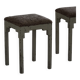 A pair of antique Danish stools, seats in lambswool, late 19th century.