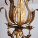 Vintage Hollywood Regency 6 light Chandelier gilded Italy Florence 1950-60