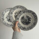 Lot of 3 dessert plates Lunéville model Chasse ironstone pottery.
