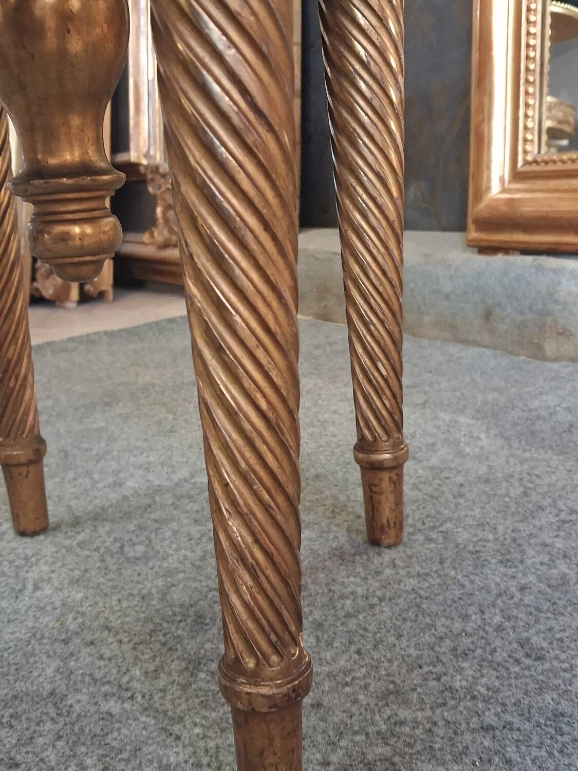 Golden wooden piano stool