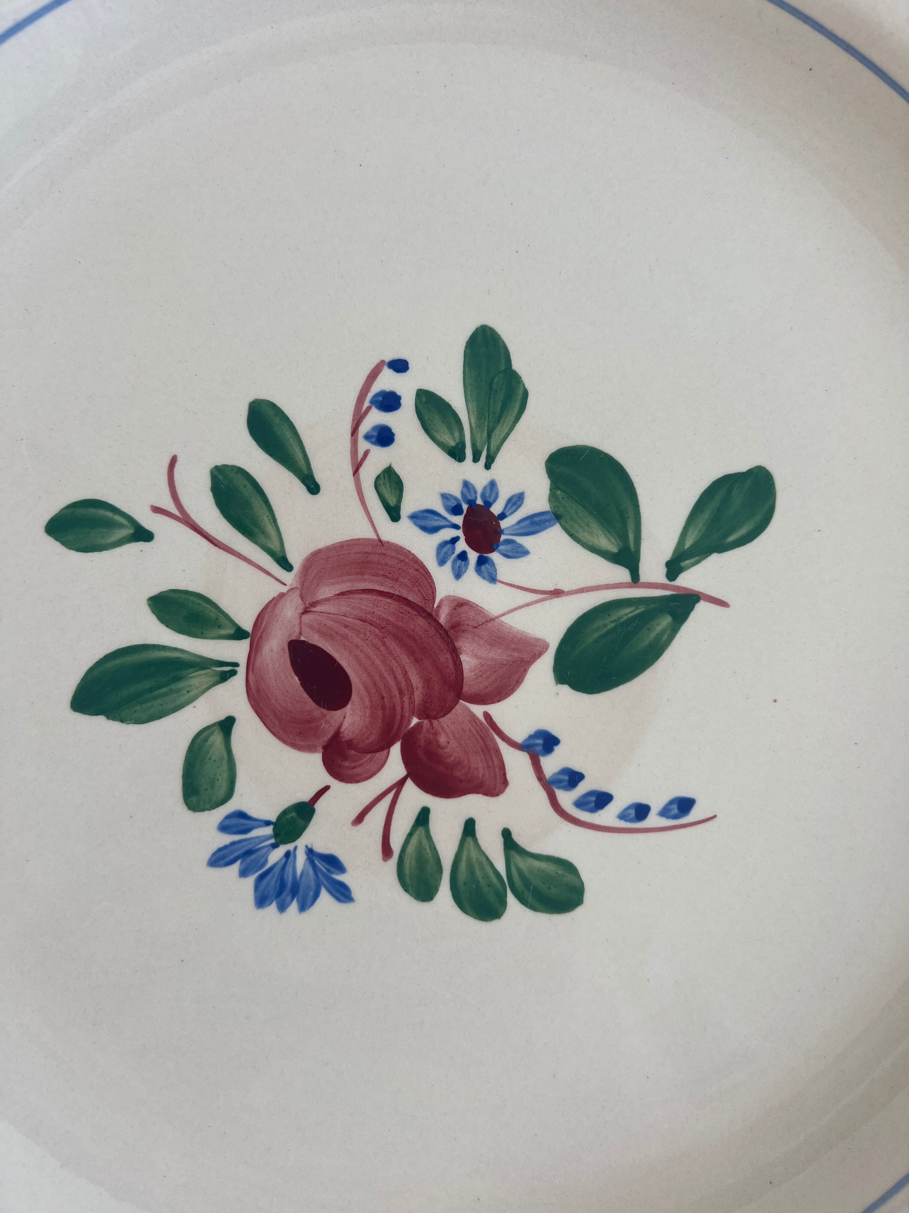 Presentation plate Sarreguemines and Digoin hand-painted