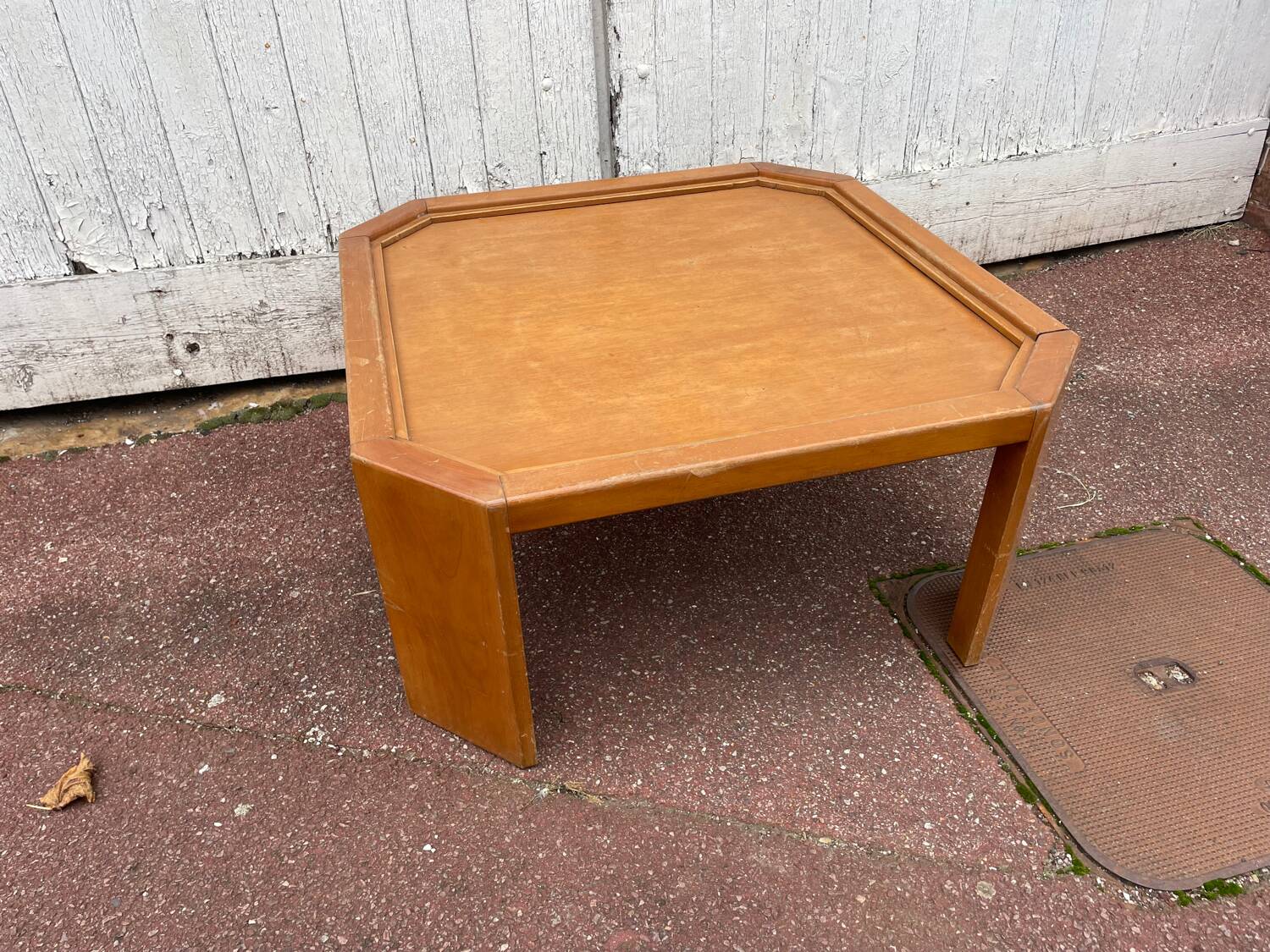 Vintage octagonal wooden coffee table