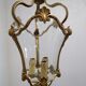 Antique lantern chandelier in bronze and domed glass