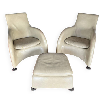 Fauteuils & Ottomane “Loge” Gérard Van den Berg pour  Montis, 1980’s