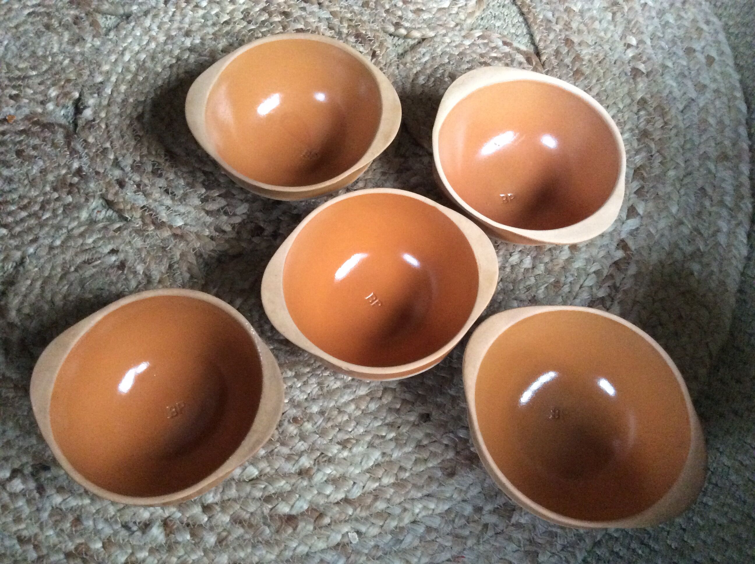 Series of 5 stoneware bowls