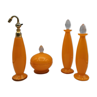 Ensemble de toilette en verre vintage