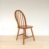 6 Vintage Pine Country Side Chairs