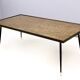 Rectangular Golden Brass and Black Varnished Metal Coffee Table by G.Urs