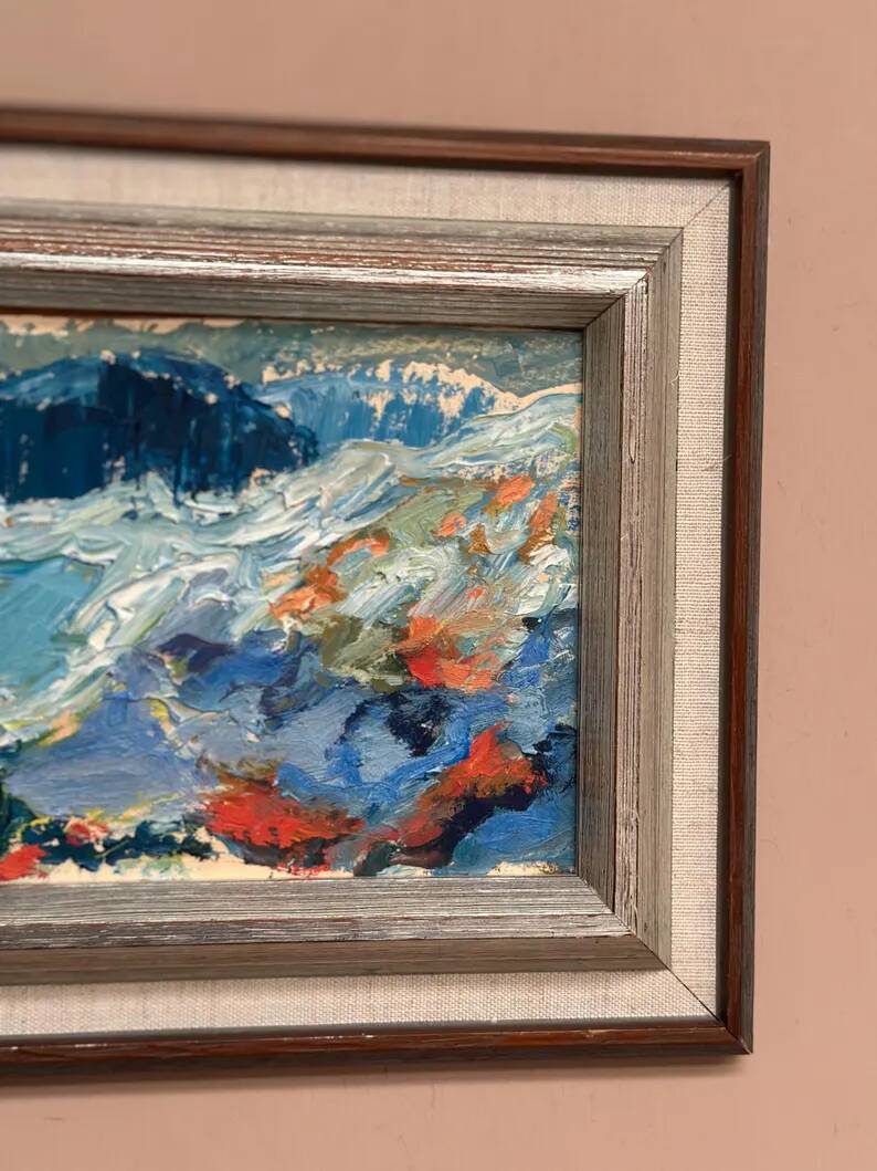 Oil on panel original Swedish - "Landscape" by Greta Liljeblad - Signed - vintage and framed - 30 × 22 cm (11.8" × 8.7")