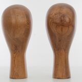Pair of oak manequin head