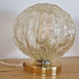 Textured Cast Amber Globe Lamp