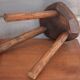 Vintage stool, wooden stool, tripod stool, brutalist, plant holder