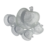 Saladier pomme et 4 coupelles assorties verre
