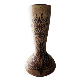 Vallauris stoneware vase signed