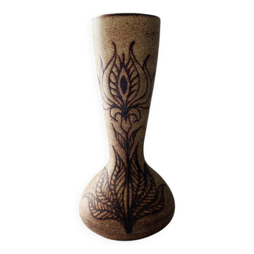 Vallauris stoneware vase signed