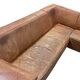 XXL Vintage patinated leather corner sofa 1980