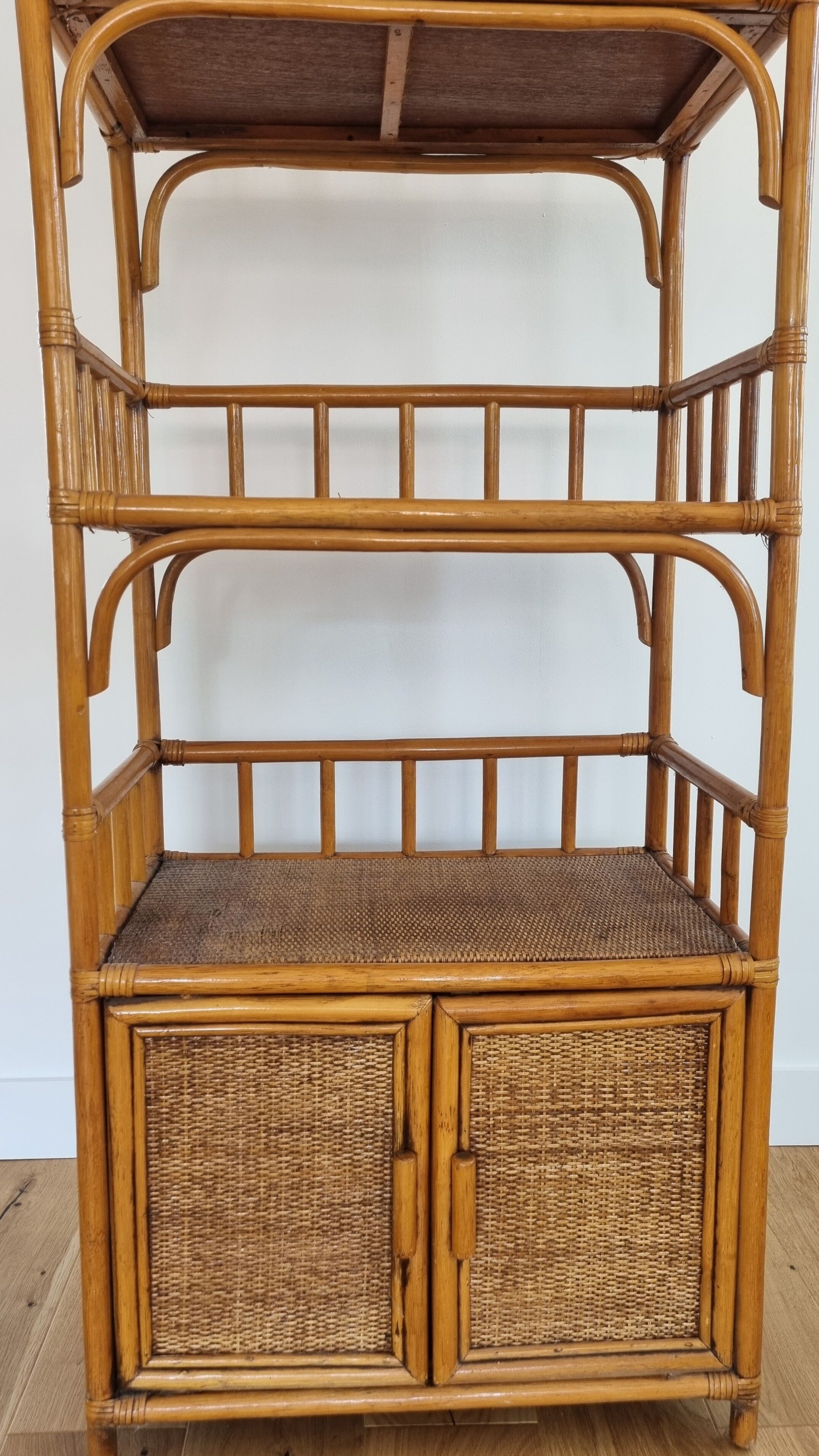 Vintage rattan shelf