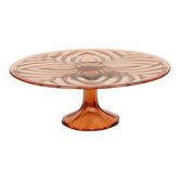 Plat à gâteau, plat à pâtisserie VSL Art Déco rose et orange