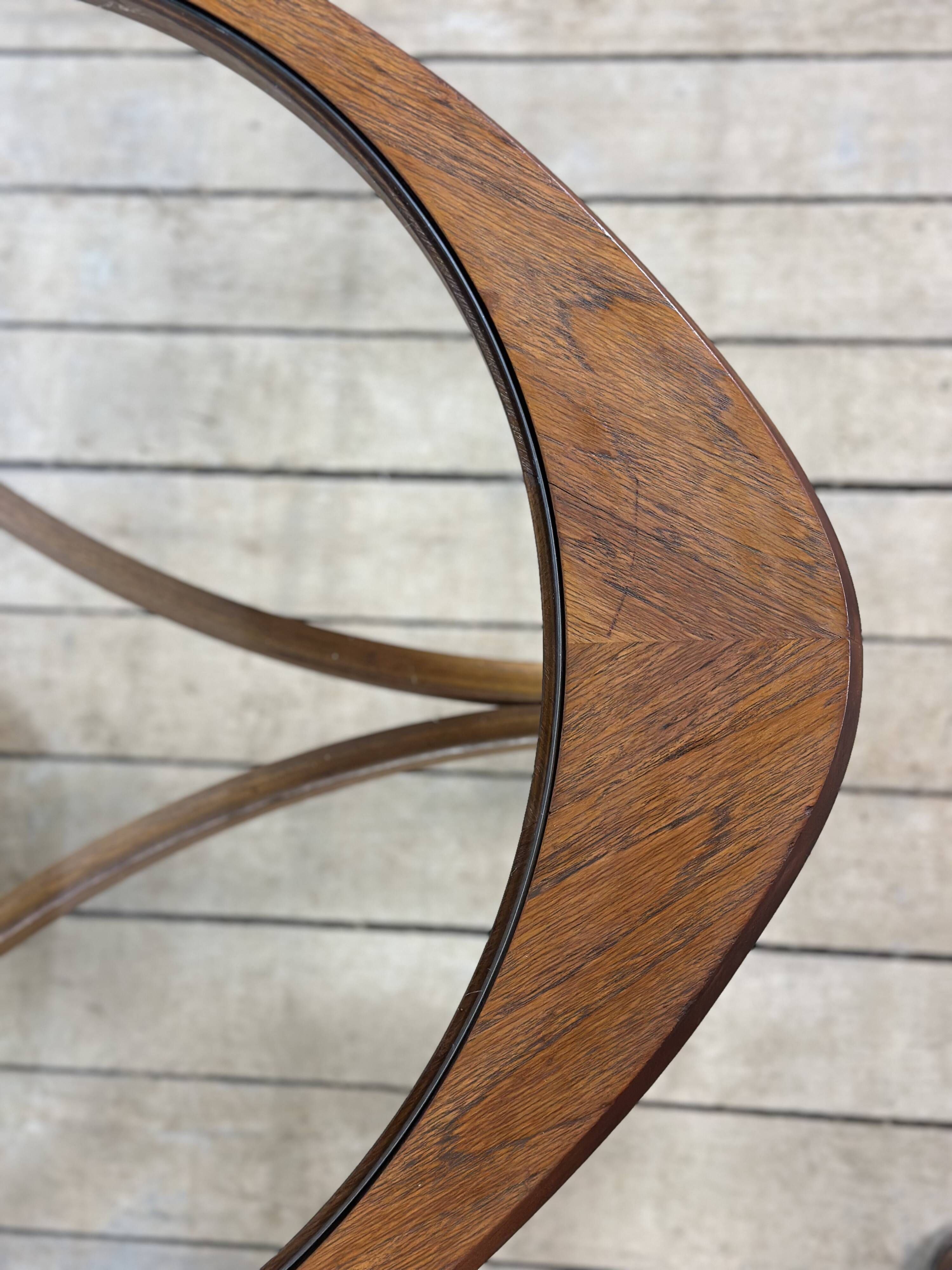Tricester coffee table by Nathan in teak and glass 1970