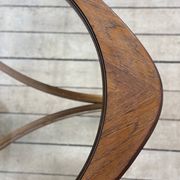 Table basse Tricester par Nathan en teck et vitré 1970