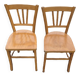 2 Bistro Chairs in Varnished Beech from the 1950s