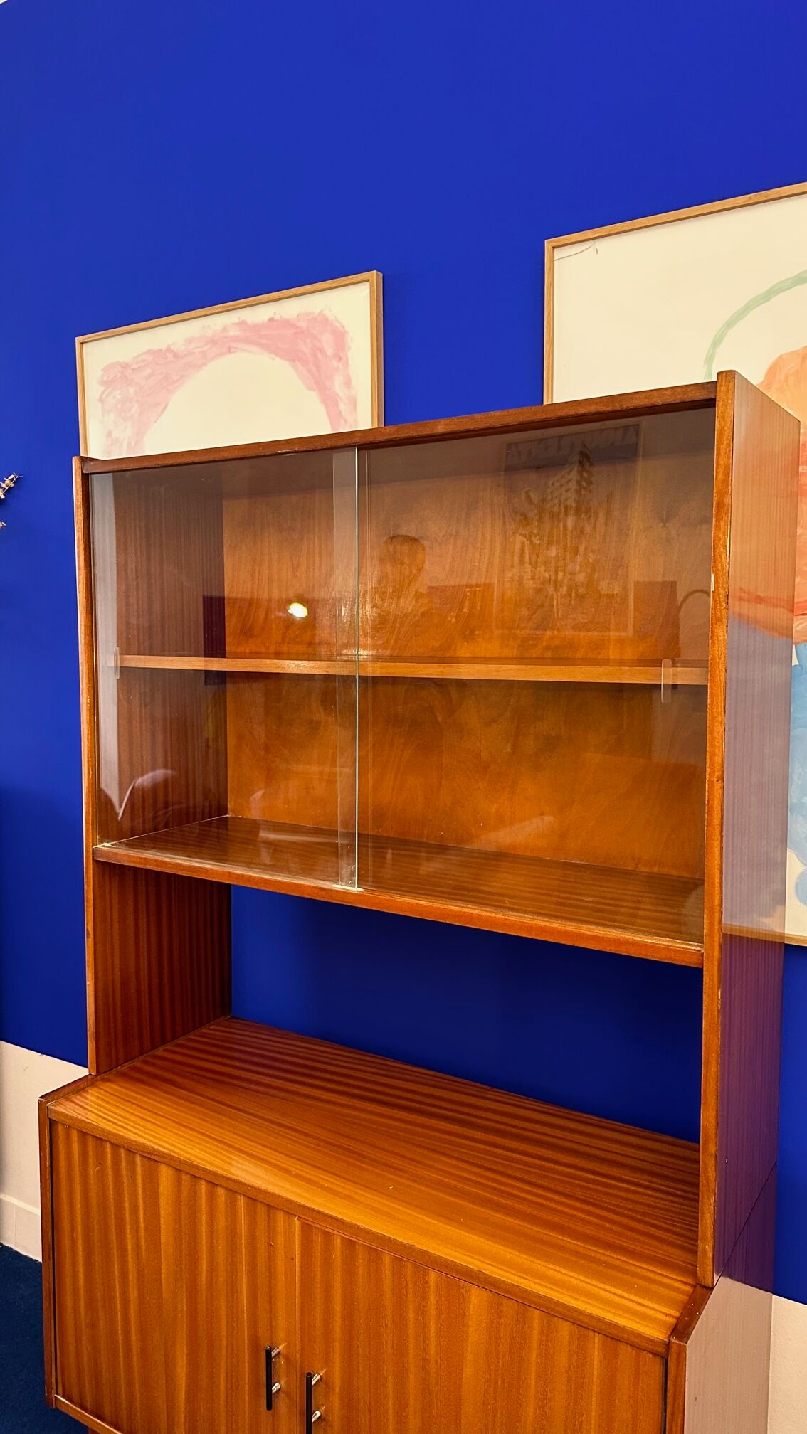 Storage cabinet with showcase of the 60s pedestal shelf