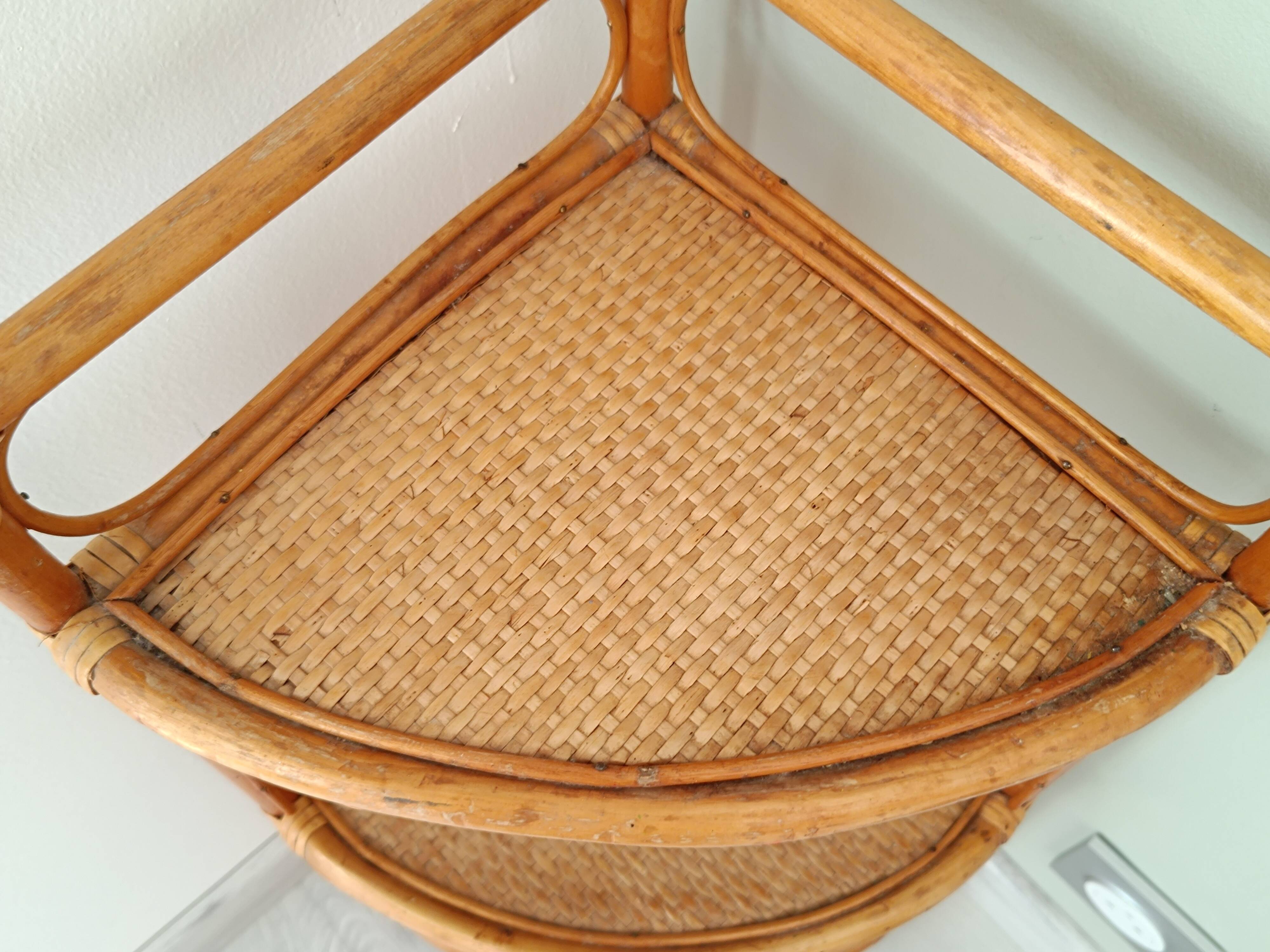 Rattan shelf